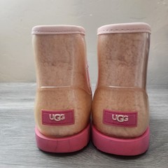 UGG Pink Classic Clear Mini Boots Size 4 Kids Waterproof Faux Shearling Warm
