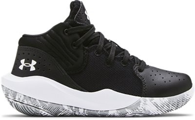 Under Armour Unisex Kids‘ Pre-School Jet ’21 Basketball Shoe Black/White/White –
