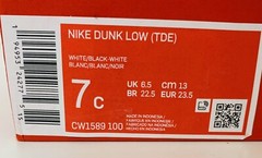 Nike Dunk Low Retro TD Panda Sz 7C White Black Toddler Sneakers CW1589-100 NEW!!