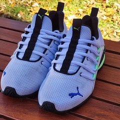 PUMA Axelion Refresh White/Black/Lime Running Shoe Size 4.5 C
