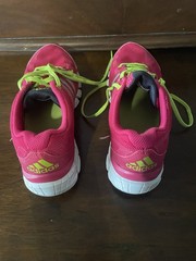 Adidas Liquid Ride Mesh Lace-Up Running Sneakers Pink/yellow/Gray US 7.5 Good