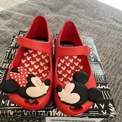 Mini Melissa Ultragirl + Disney BB Red Mary Jane Flats Mickey Minnie US 7