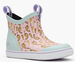 Xtratuf Kid’s Ankle Deck Boot Guy Harvey Sea Horse Pink Fishing XKABGH4Y