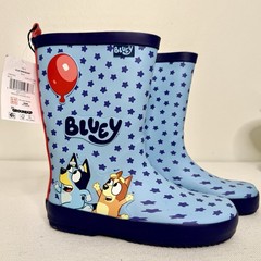 Bluey Bingo Rubber Rain Boots Waterproof Blue Children 13-1 Ground Up – New