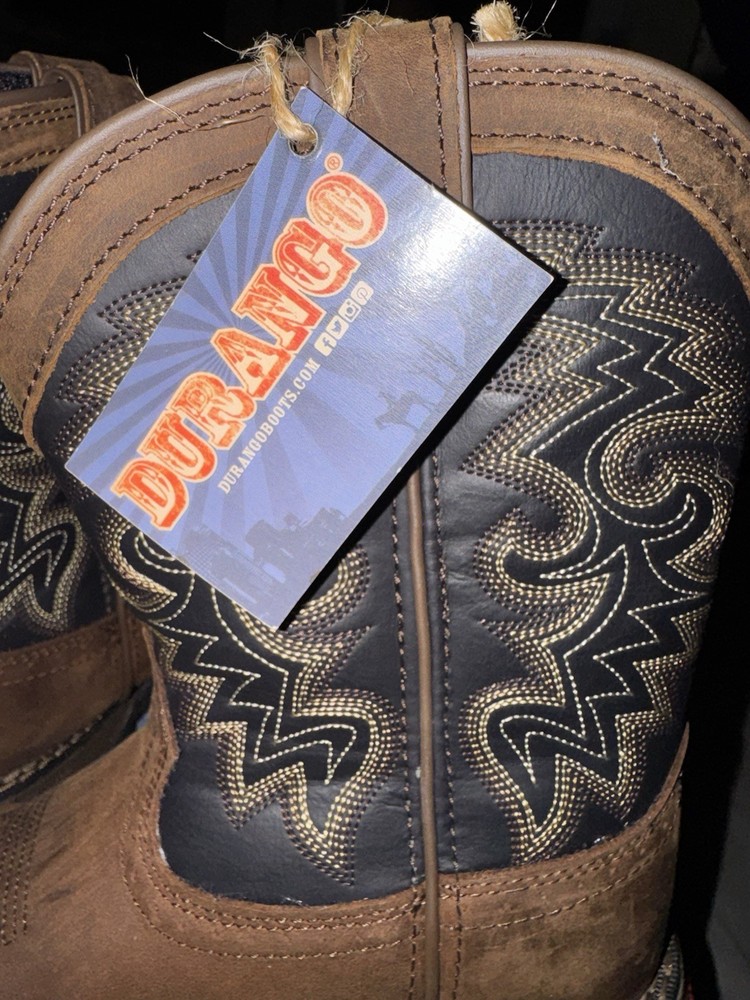 🌸 NIB Durango Lil‘ Rebel Western Boots Kids Leather, Brown, Sz 13.5