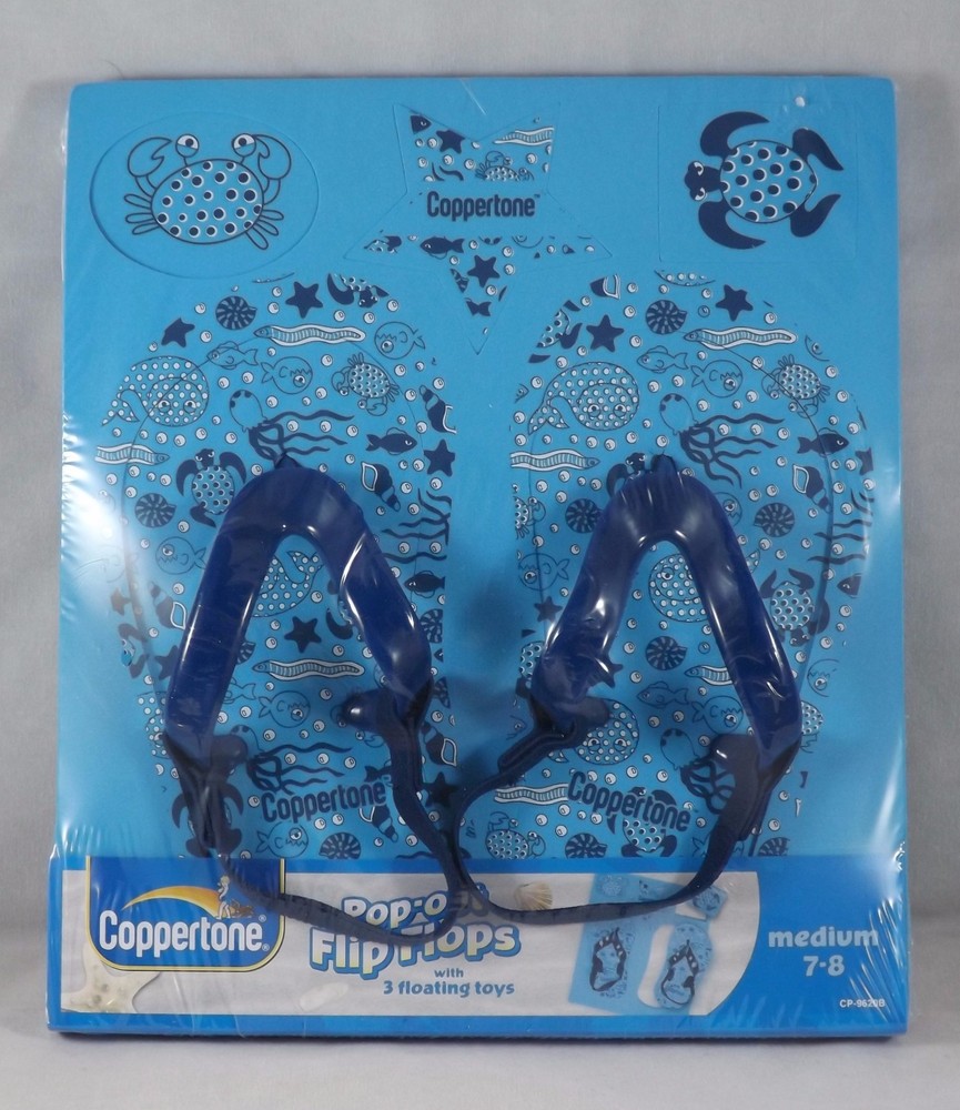 Coppertone Blue Pop-Out Flip Flops – New – Medium 7/8