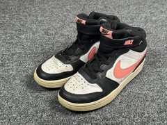 Nike Court Borough Shoes Kids Size 3Y High Top Pink Black White CD7783-005