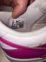 Nike Pink And White Nike Dunk Low Size 4 1/2 Youth