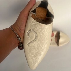 Kids babouche Leather slippers moroccan Traditional Leather Beige Size 30
