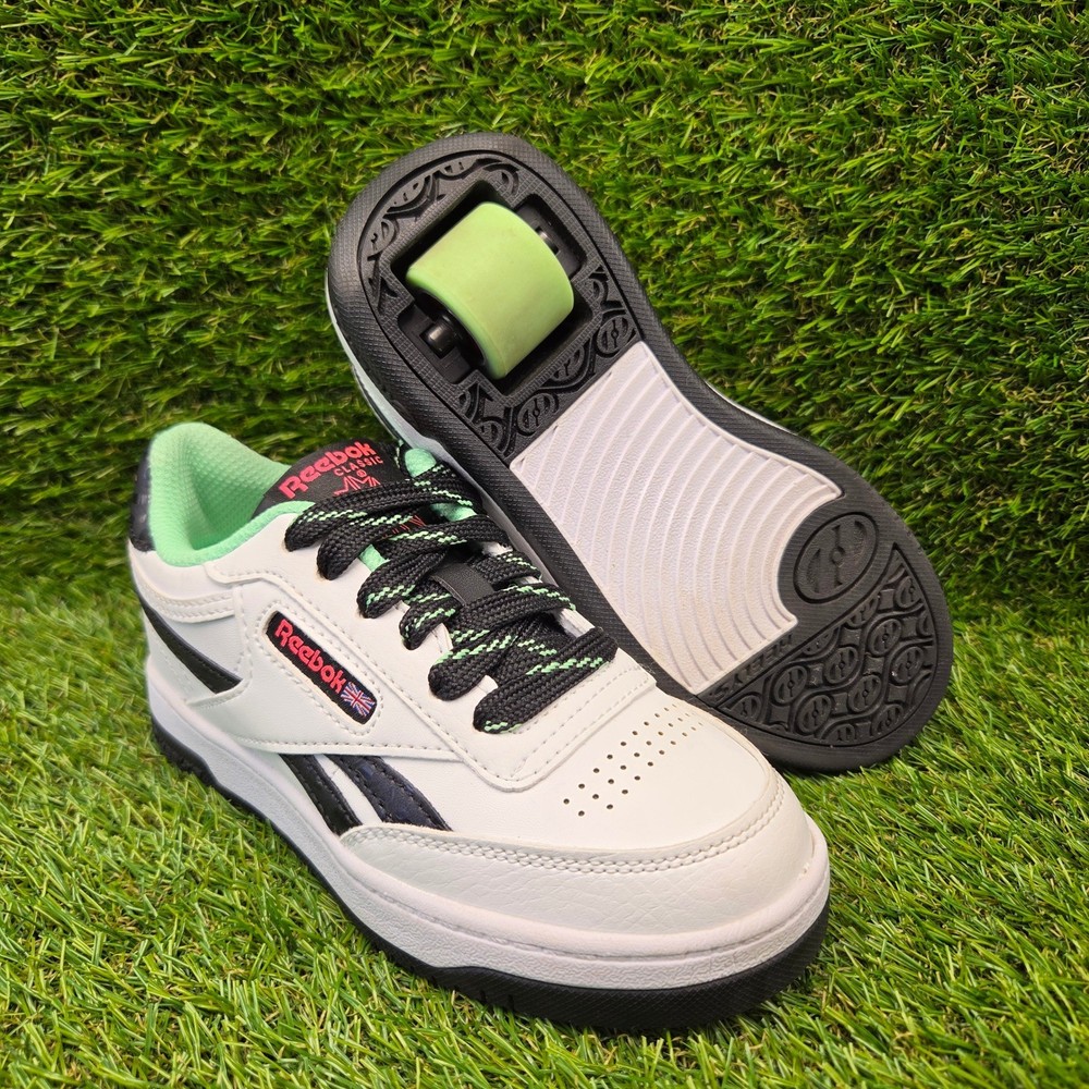 Heelys x Reebok Club C SIZE 13 Girls Wheeled Roller Skate Shoes White Mint