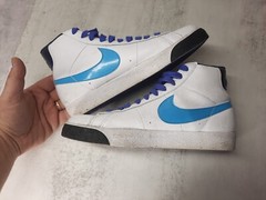 2009 Nike Blazer Mid White Blue Purple Sneakers Youth Size 6Y / Womens Size 7.5