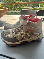 Merrell Moab 2W Boulder/Red Leather Boots MK264169 Kids Youth 2W – BASICALLY NEW