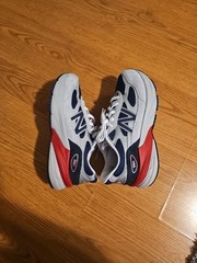 New Balance FuelCell 990v6 Navy Blue/Grey Red Boys Size 7 NWOB