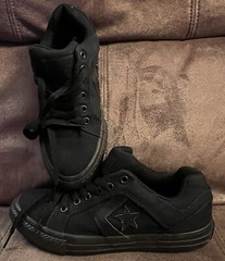 Converse Cons El Distrito Sneaker Kids Shoes Size 2 Black Black 359786F NWOB