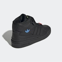 Adidas Forum Mid Triple Black Trefoil Pins Big Kid’s Athletic Shoes GY9237