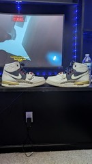 Nike Jordan Legacy 312 6.5Y White Navy Elephant Print Youth Shoes-Good Condition