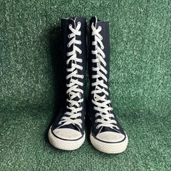Converse Chuck Taylor XX-Hi Knee High Zip Canvas Emo Goth Sneaker Black Junior 1