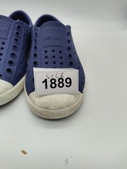 Native Jefferson Kids/Junior Regatta Blue Shell White Slip On Shoes Sz C8 #1889