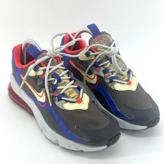 Nike Air Max 270 React Kids 7Y Gray Blue Red Yellow CT1630-001 Low Top Sneakers