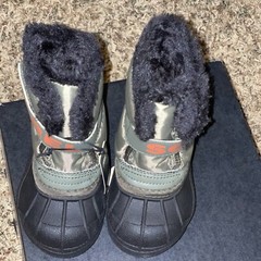 SOREL Toddler Snow Commander Waterproof Insulated Boots Size 5 Stone Green