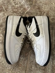 Nike Air Force 1 LV8 White Black and Gold. Youth Size 7. Great Condition