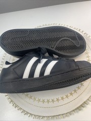 Adidas Superstar Core Black White Sneaker Youth 7, Womens 8.5, Mens 7