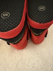 Disney Pixar Lightning McQueen Slipper Boots Red Black Yellow Kids Size 5/6