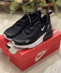 NIKE AIR MAX 270 (PS) BLACK / WHITE PRE SCHOOL AO2372 001 Size 14c