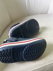 Crocs Children’s Classic Clogs Blue, White, Red Size 6