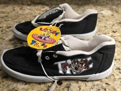 Vintage 1990’s Taz Tasmanian Devil Looney Tunes Black Shoes Size 1.5 Kids NEW