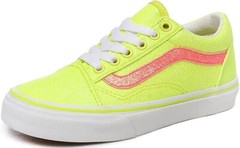 New Vans Old Skool (Neon Glitter) Yellow Sneaker Size 1.0 Kids BRAND NEW IN BOX