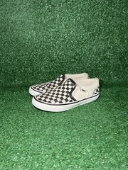 VANS Classic Slip On Checkerboard Kid Youth Size 3 Black White Canvas Skate Shoe
