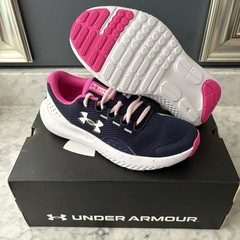 Under Armour Surge 4 Big Kids‘ Running Shoes Pink Navy Girl Youth 6 Lace Up