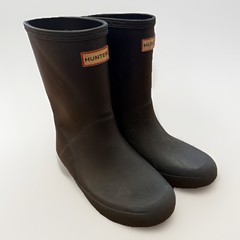 Hunter Kids First Classic Rain Boots Matte Black Rubber Size US 3 UK 1 EU 33