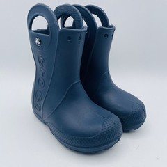 Crocs Kids Handle It Rain Boots Blue Rubber Waterproof Pull On C 9 Navy EUC!