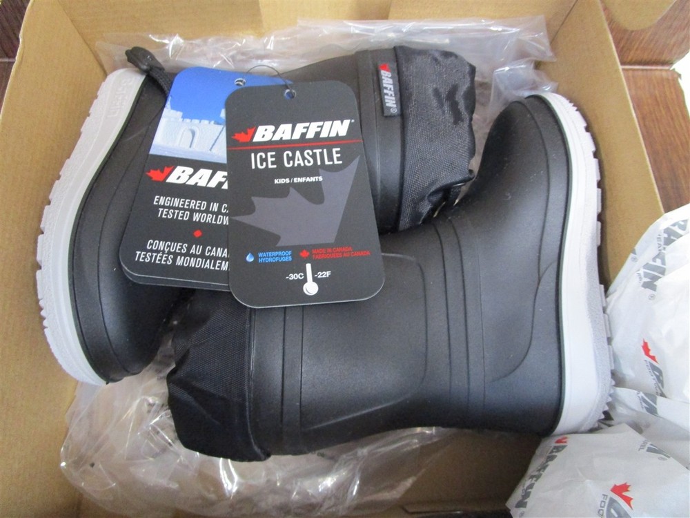 Boots Kids BAFFIN Ice Castle US 7 BBI EUR 24 UK 6 BLACK Childrens -22F -30C NEW