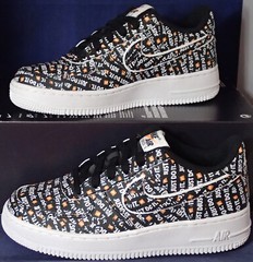 2018 Nike Air Force 1 Premium Just Do It Pack Black Youth SZ 6Y ( AO3977-001 )