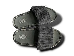 Hey Dude Phoenix Slides Gray Camo Youth Y1 L2 Slip On Shoes