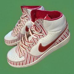 🎄2009 NIKE Sz 3Youth Peppermint Stripe 345957-100 Red/White Sneaker Shoe CON84
