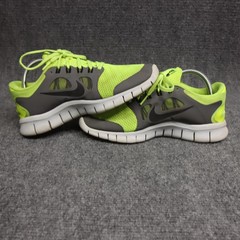 Nike Free Run Shoes Youth Size 7Y Neon Yellow Gray Running Sneakers 580555-701