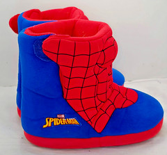 Marvel Spider-Man Plush Slipper Boots Kids Red Blue Superhero House Shoes M 9/10