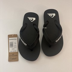 Quiksilver Kids Flip Flops Size 13 Youth Black Sandals NWT