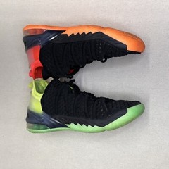 Nike LeBron XVIII 18 Black Crimson Volt Shoes Green Orange CW2760-009 Size 7Y
