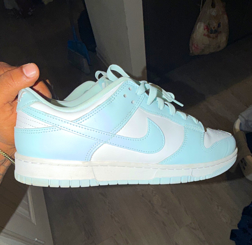 Nike Dunk Low Unisex Kids Size 11 Light Blue/White Colorblock Low Top