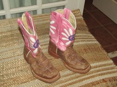 Anderson Bean Boots Pink Peace Flower Western Cowboy Kids size 10