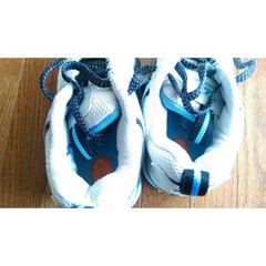 Heelys Athletic Roller Shoes 9120 White/Black/Light Blue Size 1 Youth NO WHEELS