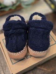 NEW L.L. Bean Cozy Slipper Bootie Ts‘ Unisex Kids Size 3-4 Bright Navy Fleece