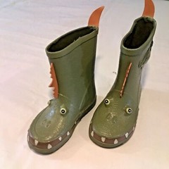Kidorable Kids Rain Boots Alligator Green Size 7 Waterproof Playful Style