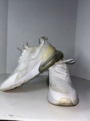 Nike Air Max 270 Low White Silver Big Kids Youth Size 6.5 Running Jogging 167