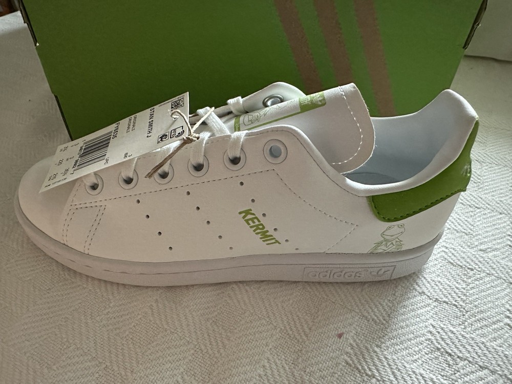 Kids Stan Smith J Kermit The Frog Disney Adidas Shoes Size 3.5